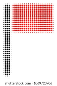 Flag halftone vector icon. Illustration style is dotted iconic Flag icon symbol on a white background. Halftone texture is circle dots.