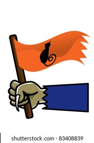 Flag of Halloween icon, vector