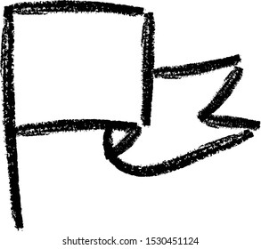 flag hand drawn crayon doodle