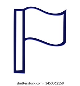 Flag. Hand Drawn Icon with Blue Ballpoint Pen Style.