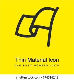 Flag hand drawn outline bright yellow material minimal icon or logo design