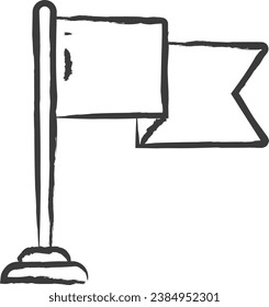 Flag hand drawn vector illustration