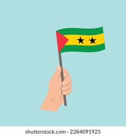 Flag of São Tomé and Príncipe, Hand Holding flag