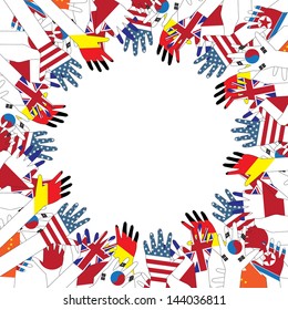 Flag hands vector illustration