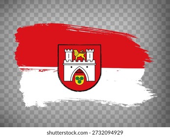 Fahne Hannover ist die Stadt von Deutschland Pinselstriche. Flagge von Hannover auf transparentem Hintergrund für Ihr Website-Design, App, UI. EPS10.