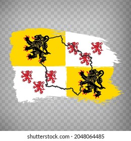 Flag of  Hauts-de-France  from brush strokes. High quality map and flag  Hauts-de-France  of France for your web site design, app  on transparent background.  French Republic. EPS10.