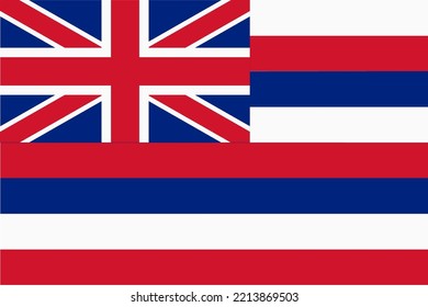 Flag of Hawaii. Banner and patriotic symbol. Official colors. Flat vector illustration.