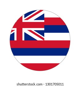 Flag of Hawaii. Circular icon on white background, vector illustration.