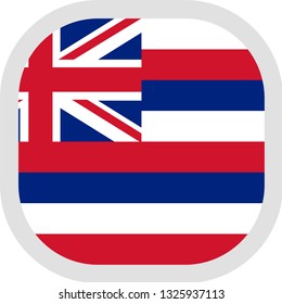 Flag of Hawaii. Rounded square icon on white background, vector illustration.