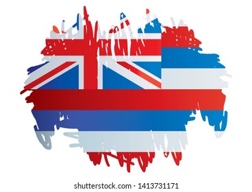 Flag of Hawaii, State of Hawaii, United States of America. Template for award design, an official document with the flag of Hawaii. Bright, colorful vector illustration for graphic and web design.