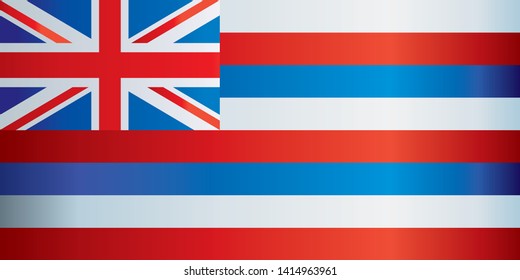 Flag of Hawaii, State of Hawaii, United States of America. Template for award design, an official document with the flag of Hawaii. Bright, colorful vector illustration for graphic and web design.