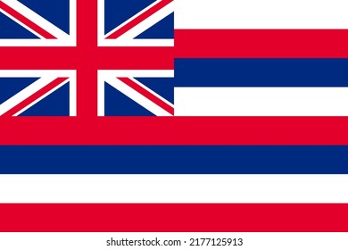 Flag of Hawaii, symbol of USA federal state. Hawaiian full frame federal flag with eight horizontal stripes which represent eight main islands of American state vector illustration