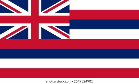 Flag of Hawaii, USA, 16:9 Format, Hawaii Flag, Vector Images