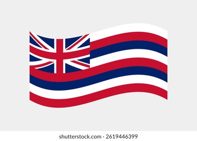 Flag of Hawaii. Hawaii wavy flag digital vector illustration. Fluttering flag.
