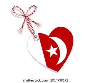 Bandera como corazón "I Love Umm al-Qaiwain" con una cuerda de cuerda,
Ilustración del vector aislada en fondo blanco
