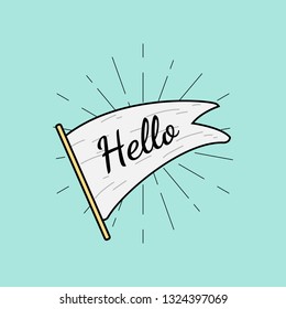 Flag with Hello word design vector