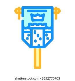 flag heraldry medieval color icon vector. flag heraldry medieval sign. isolated symbol illustration