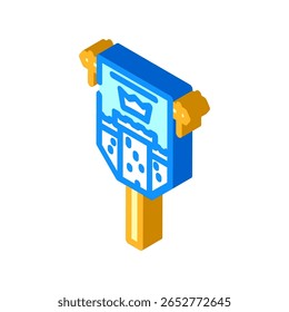 flag heraldry medieval isometric icon vector. flag heraldry medieval sign. isolated symbol illustration