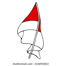 Flag of Hesse waving in the wind vector sketch.