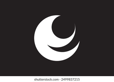 Bandera de la prefectura de Hiroshima en color blanco y negro. Ilustración vectorial 