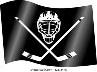 flag for hockey club; (vector and illustration);