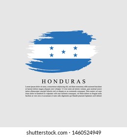 Flag of Honduras with brush stroke effect and information text poster, Honduras flag template design. Vector Eps 10 