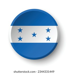 The flag of Honduras. Button flag icon. Standard color. Circle icon flag. 3d illustration. Computer illustration. Digital illustration. Vector illustration.