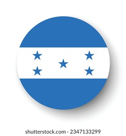 The flag of Honduras. Button flag icon. Standard color. Circle icon flag. 3d illustration. Computer illustration. Digital illustration. Vector illustration.