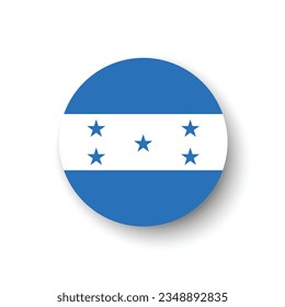The flag of Honduras. Button flag icon. Standard color. Circle icon flag. 3d illustration. Computer illustration. Digital illustration. Vector illustration.