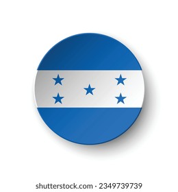 The flag of Honduras. Button flag icon. Standard color. Circle icon flag. 3d illustration. Computer illustration. Digital illustration. Vector illustration.
