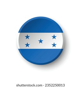 The flag of Honduras. Button flag icon. Standard color. Circle icon flag. 3d illustration. Computer illustration. Digital illustration. Vector illustration.