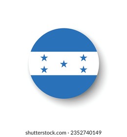 La bandera de Honduras. Icono de indicador de botón. Color estándar. Indicador de icono de círculo. 3 quinquies ilustración. Ilustración del equipo. Ilustración digital. Ilustración vectorial.