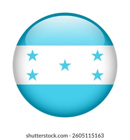 flag of Honduras, button round glossy icon