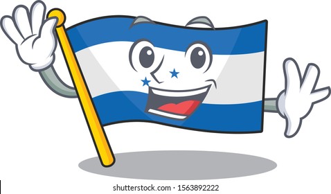 Flag honduras cartoon with in waving character