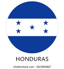 Flag of Honduras in a circle, vector illustration. Inscription: Honduras
