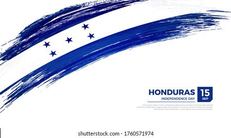 Flag of Honduras country. Happy Independence day of Honduras background with grunge brush flag illustration
