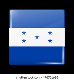 Flag of Honduras. Glossy Icon Square Shape. This is File from the Collection Flags of North America