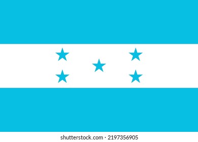 Flag of Honduras. Honduran blue and white flag with stars. State symbol of the Republic of Honduras.