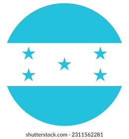 The flag of Honduras. Flag icon. Standard color. Round flag. Computer illustration. Digital illustration. Vector illustration.