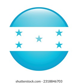 The flag of Honduras. Flag icon. Standard color. The round flag. 3d illustration. Computer illustration. Digital illustration. Vector illustration.