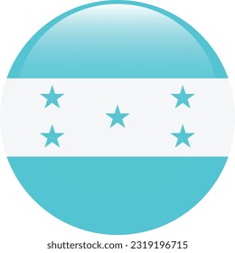 The flag of Honduras. Flag icon. Standard color. A round flag. 3d illustration. Computer illustration. Digital illustration. Vector illustration.