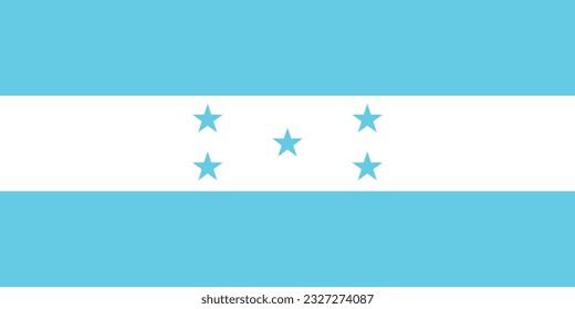 The flag of Honduras. Flag icon. Standard color. Standard size. A rectangular flag. Computer illustration. Digital illustration. Vector illustration.