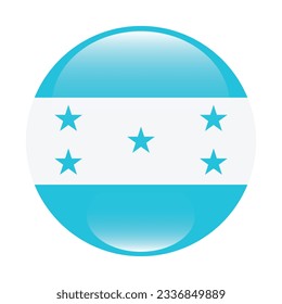 The flag of Honduras. Flag icon. Standard color. Circle icon flag. 3d illustration. Computer illustration. Digital illustration. Vector illustration.