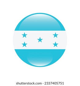 The flag of Honduras. Flag icon. Standard color. Circle icon flag. 3d illustration. Computer illustration. Digital illustration. Vector illustration.