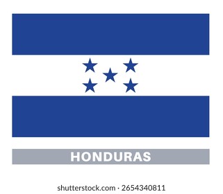 Flag of honduras. Flag icon. Standard colors. Standard size. Rectangular flag.
