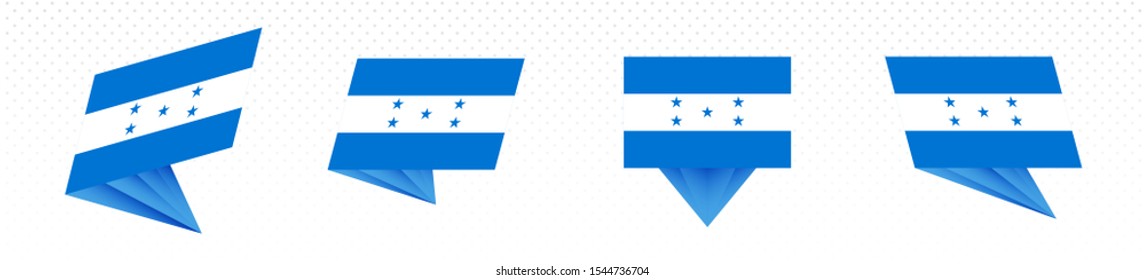 Flag of Honduras in modern abstract design, vector flag set.