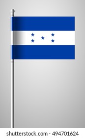 Flag Honduras National Flag On Flagpole Stock Vector (Royalty Free ...