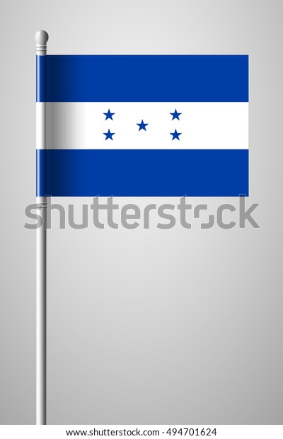 Flag Honduras National Flag On Flagpole Stock Vector (Royalty Free ...