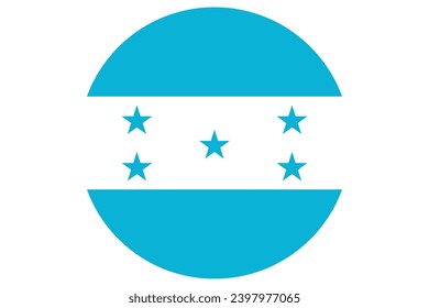 Flag of Honduras. National symbol in official colors. Template icon. Abstract vector background. Round glass light ball, 3D big bubble, sphere.