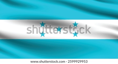 Flag of Honduras. Honduras flag official colors and proportion digital vector illustration. Wavy flag.